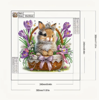 Preview: Diamond Painting Osterhase im Korb